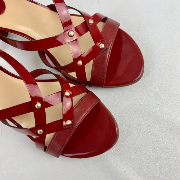 Cole Haan Womens NikeAir Red Strappy Sandals Heels Patent Leather size 6.5 - Picture 9 of 16